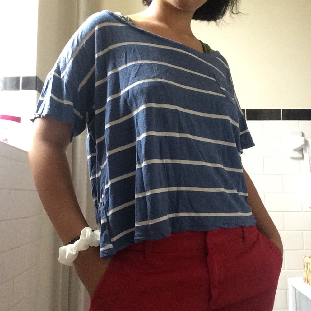 Blue striped shirt